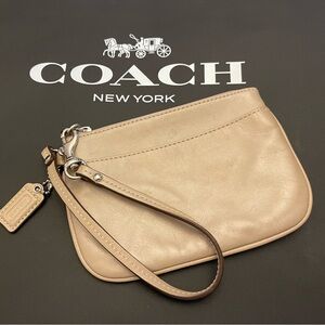 Coach Tan Beige Wristlet